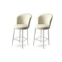 Hanah Home Juego de Taburetes de Bar Fora Crema y Cromo